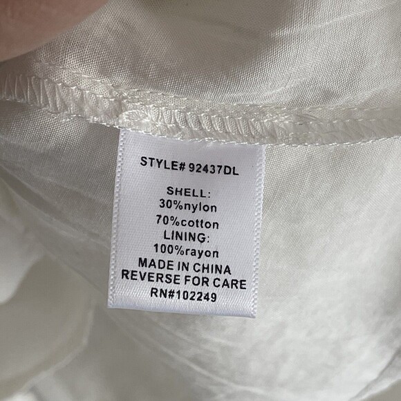 Skies Are Blue Ivory Laced Dress M Embroidered Sheer Sleeves Womens - Picture 9 of 13